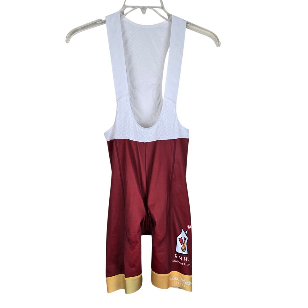 Pedal Mafia Custom Women's Cycling Bib Shorts Sz S White Burgundy